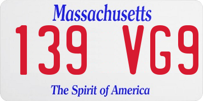 MA license plate 139VG9
