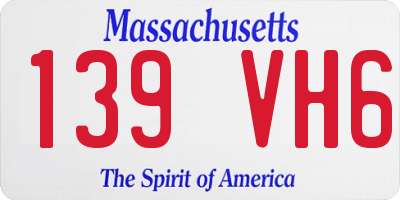 MA license plate 139VH6