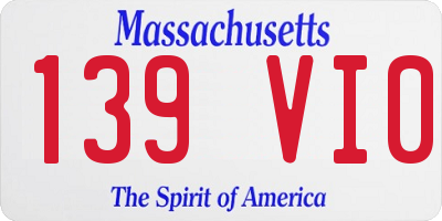 MA license plate 139VI0