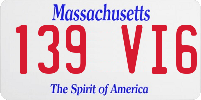 MA license plate 139VI6