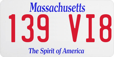 MA license plate 139VI8