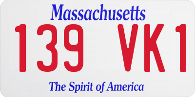 MA license plate 139VK1