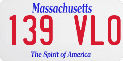 MA license plate 139VL0