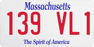 MA license plate 139VL1