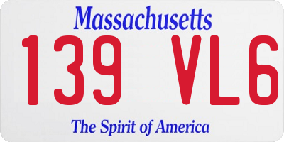 MA license plate 139VL6