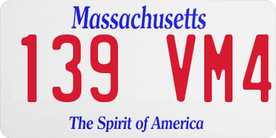 MA license plate 139VM4