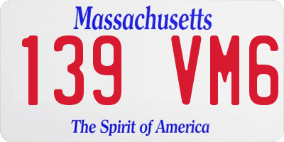 MA license plate 139VM6