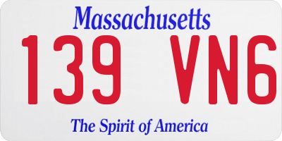 MA license plate 139VN6