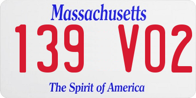 MA license plate 139VO2
