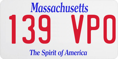 MA license plate 139VP0