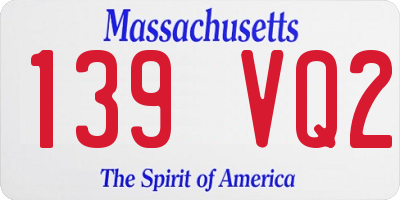 MA license plate 139VQ2
