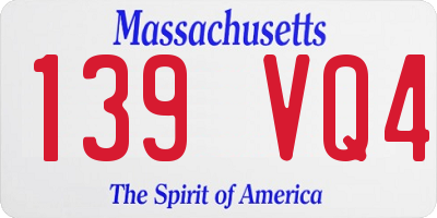 MA license plate 139VQ4