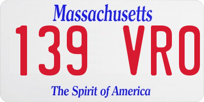 MA license plate 139VR0