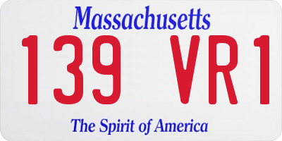 MA license plate 139VR1
