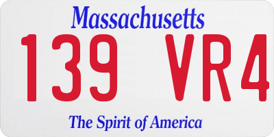 MA license plate 139VR4
