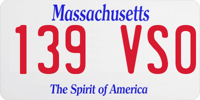 MA license plate 139VS0