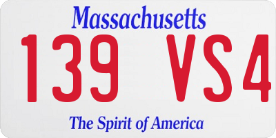 MA license plate 139VS4