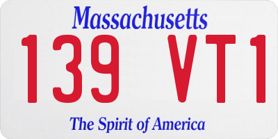 MA license plate 139VT1