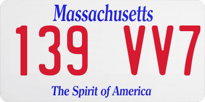 MA license plate 139VV7