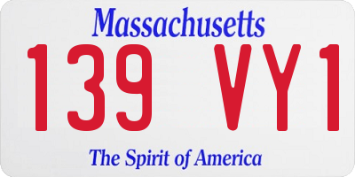 MA license plate 139VY1