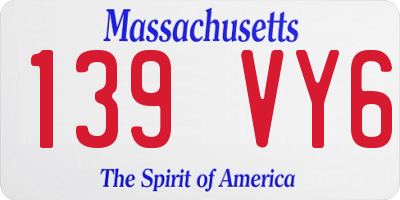 MA license plate 139VY6