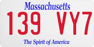 MA license plate 139VY7