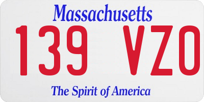 MA license plate 139VZ0
