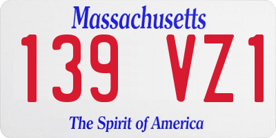 MA license plate 139VZ1