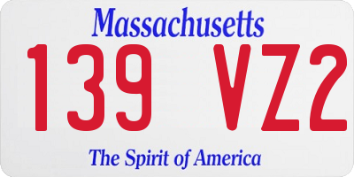 MA license plate 139VZ2