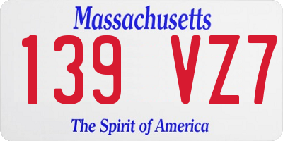MA license plate 139VZ7