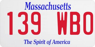 MA license plate 139WB0