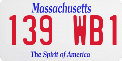 MA license plate 139WB1