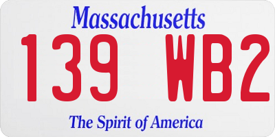 MA license plate 139WB2