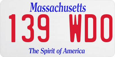 MA license plate 139WD0