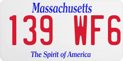 MA license plate 139WF6