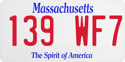 MA license plate 139WF7