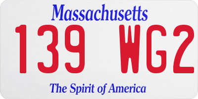 MA license plate 139WG2