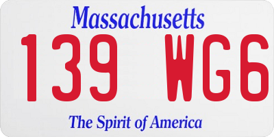 MA license plate 139WG6