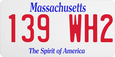 MA license plate 139WH2
