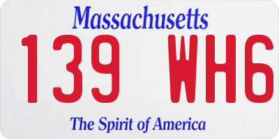 MA license plate 139WH6