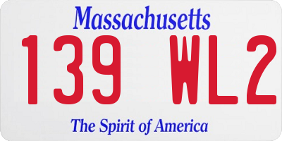 MA license plate 139WL2