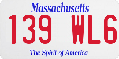 MA license plate 139WL6