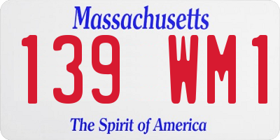 MA license plate 139WM1