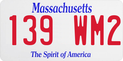 MA license plate 139WM2