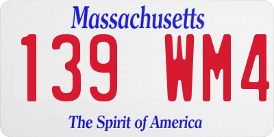MA license plate 139WM4