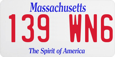 MA license plate 139WN6
