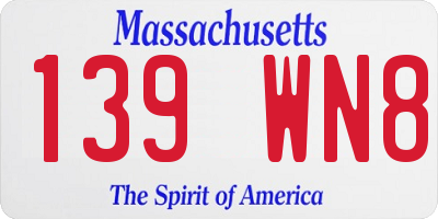 MA license plate 139WN8