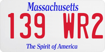 MA license plate 139WR2