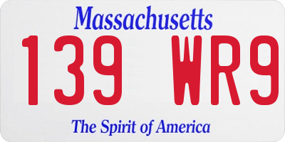 MA license plate 139WR9