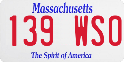 MA license plate 139WS0